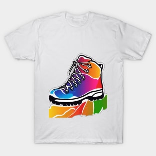 Vivid Spectrum Hiking Boot Design No. 812 T-Shirt